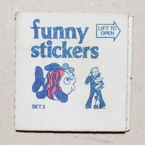 1970s Funny Stickers Set 3 VINTAGE CRACKER JACK PRIZES Z-1386 - Picture 1 of 2