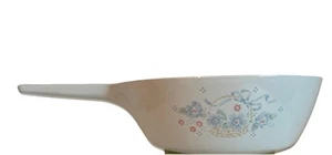 Corning Ware Blue Ribbon Floral Basket 6.5” Ceramic Saucepan Skillet P-33-B VTG - Picture 1 of 8