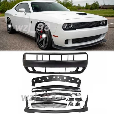 Fit for 2008-2014 Dodge Challenger Hellcat Style SRT Full Front Bumper Cover Kit Foto 1 de 4