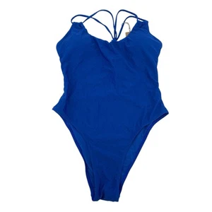 Berlook Gr. M blau Knoten Träger niedriger Rücken Einteiler frecher Badeanzug Neu mit Etikett - Bild 1 von 10