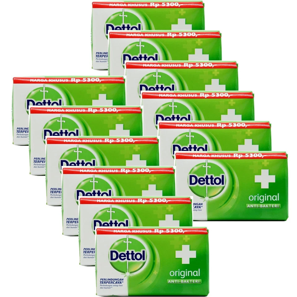 Dettol Anti Bacterial Hand and Body Bar Soap Original 110 Gr (pack of 12)