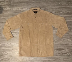 Vintage Brandini Suede Button Up Shirt Jacket Shacket Brown Mens Medium - Picture 1 of 5
