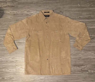 Vintage Brandini Suede Button Up Shirt Jacket Shacket Brown Mens Medium - Image 1 of 4