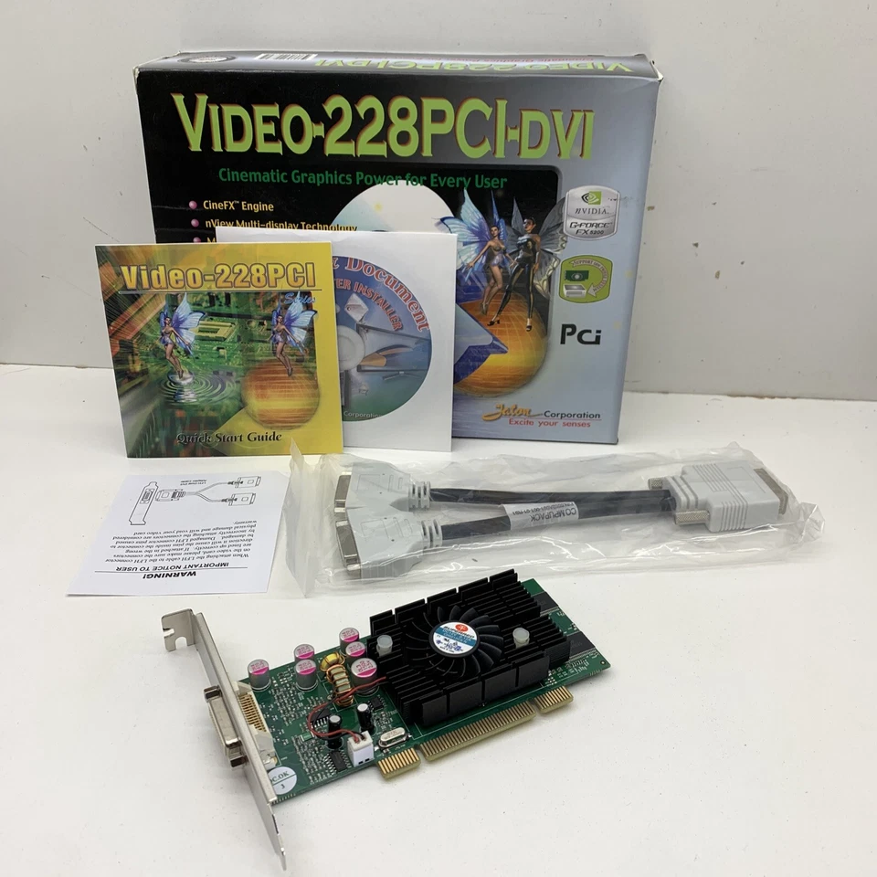 Jaton Video-228PCI-DVI Nvidia G-Force 5200 Graphic Card 128MB DDR SDRAM PCI - Image 1 of 4