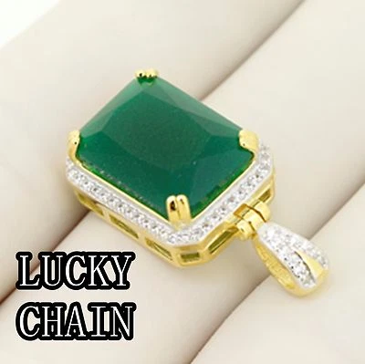 COLGANTE PLATA ESTERLINA 925 PIEDRA JADE ORO 7g R432 Foto 1 de 2