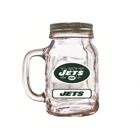 Brand New Duck House Sports NFL New York Jets 20oz  Glass Mason Jar / Mug Cover