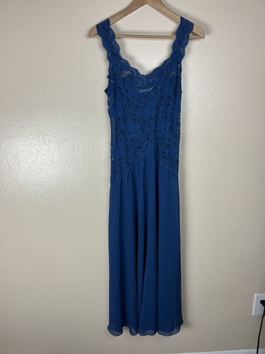 UNDERCOVER Victoria's Secret M Maxi Abito Abito Abito da Notte Pizzo Fiocco Babydoll Chemise Lingerie