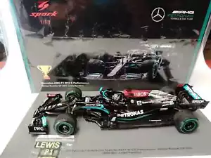 Spark Mercedes AMG W12 #44 Hamilton winner Russian GP 2021 100TH WIN 1/18 18S604 - Foto 1 di 3