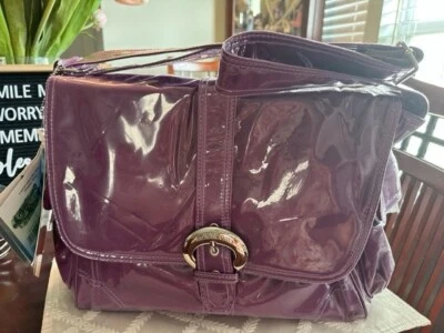 Kalencom  Laminated Buckle Purple Diaper Bag Set - Image 1 of 4