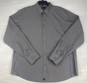 UNTUCKIT Faltenfreies 100% Baumwolle Langarm Hemd Grau Herren XL - Bild 1 von 8