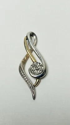 10k Yellow Gold Sterling Silver 925 Diamond Pendant Kay Jewelers Swirl - Image 1 of 4