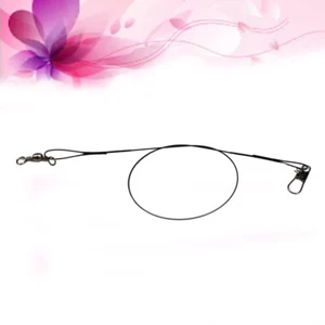 50pcs 15CM ligne anti-morsure de pêche en acier avec émerillon de baril et - Photo 1/11