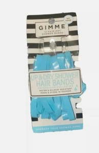 Gimme Up & Dry Shower 12 Hair Bands & Suction Hook Set No Snag Blue New - Picture 1 of 6