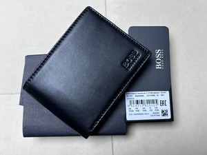 Hugo Boss Men's Arezzo Tri Fold Black Leather Wallet Card Coin Pocket Gift UK