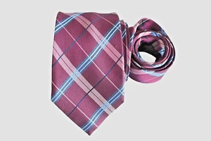 TASSO ELBA MEN'S TIE PURPLE/PLAIDS & CHECKS Width: 3.3/8" Length: 60" - Picture 1 of 3