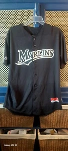 MAJESTIC Florida Miami MARLINS JERSEY Black Medium #32 VINTAGE - Picture 1 of 5