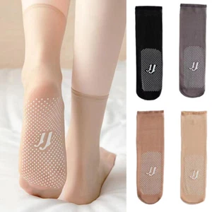 5 Pairs Invisible, Slip-resistant Crystal Silk Socks, Silk Sheer Ankle Socks - Picture 1 of 13