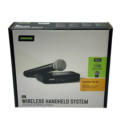Shure BLX24/PG58 UHF kabelloses Mikrofonsystem Kanalempfänger H10 Band - Bild 1 von 4