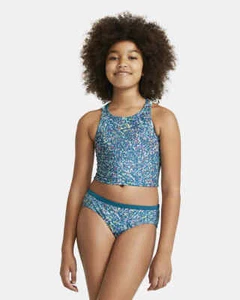 Nike Kids Pixel Blue Spider back Bikini Set L10743 Size Large (12-13 YRS) - Picture 1 of 5