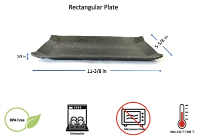 Light Weight Rectangular Plate Melamine Japanese Sushi Tempura Dinner Tray Black - Image 1 of 4