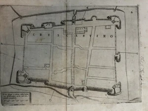 Piemont / Vercelli "Crescentino" Paolo Forlani 1576 Stadtplan - Bild 1 von 7