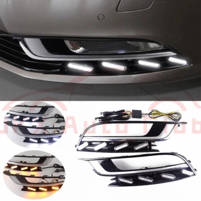 2X Parachoques delantero LED DRL señal de giro dinámica e para Volkswagen Passat CC 2013-2016 Foto 1 de 4