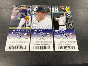 Rockies 2014 ticket stub 9/1/14-9/2/14-9/3/14 vs gigantes - Imagen 1 de 4