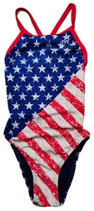 TYR DURAFAST USA FLAG Star Spangled DIAMONDFIT Swimsuit Women Size 30 NEW - Picture 1 of 17