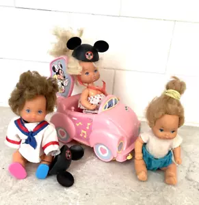 1988 heart family disneyland barbie Babies With Minnie Mouse Car Mouse Ears toy - Picture 1 of 13
