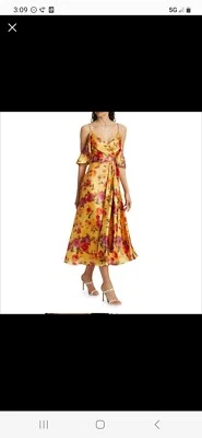 VESTIDO MIDI THEIA FLORAL HOMBRO FRÍO TALLA 12 Foto 1 de 4