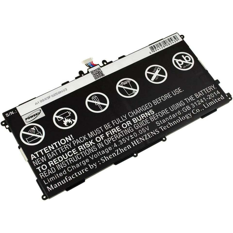 POWERY Batteria per Tablet Samsung SM-T520 3,8V 6600mAh/25,1Wh Li-Polymer Nero