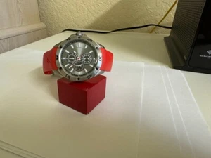 Nautica Men's NST-06 N14611G Multifunction Gray Dial Red band watch 45mm - Picture 1 of 6
