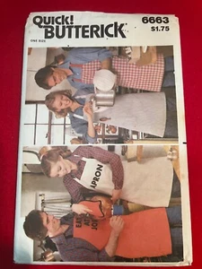 Butterick 6663, Apron, CUT, ALL here minus transfer, - Imagen 1 de 2