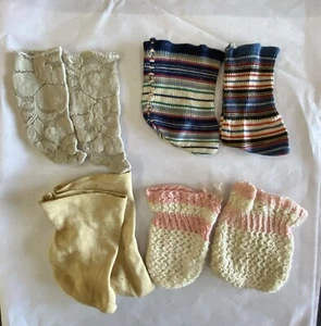 Vintage 4 Pairs Doll Stockings Various Sizes For Antique Bisque Dolls Lot 2225 - Picture 1 of 3