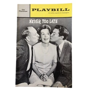 Vintage Playbill Never Too Late 1963 Maureen O'Sullivan Orson Bean - Picture 1 of 5