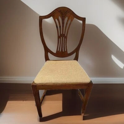 Antique American Hepplewhite Maple Side Chair w Upholstered Seat, C 1790 - Image 1 of 4