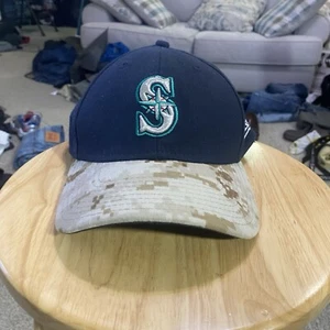 Seattle Mariners Mütze Cap New Era 39 Thirty Blau Stickerei Camo MLB Baseball M-L - Bild 1 von 7