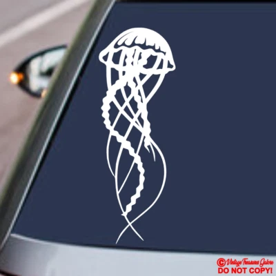 Adesivo de vinil JELLYFISH para-choque de parede janela traseira de carro VIDA MARINHA OCEANO ANIMAL - Imagem 1 de 2