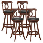 Set of 4 Bar Stools 30" Swivel Bar Height Chairs w/ Footrest for Kitchen Pub