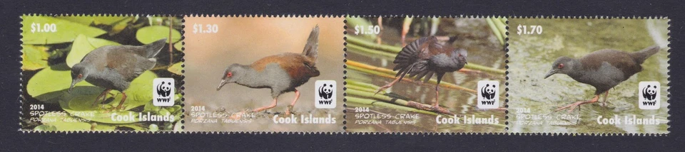 COOK ISLANDS 2014 - WWF Spotless Crake complete set -MNH- - Image 1 of 1