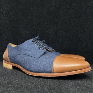 Taft The Jack Men’s Size EU 46 US 13 Lace Up Shoes Blue Wool Brown Leather - Picture 1 of 10