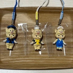 Rose O'Neill Kewpie Disney The Three Little Pigs Kewsion Netsuke Strap Keychain - Picture 1 of 24