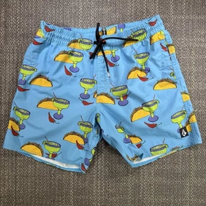 Volcom Board Shorts Mens Medium Swim Trunks Blue Taco Margarita Summer Fun Beach - Picture 1 of 23