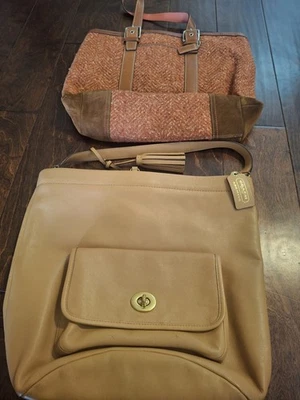 Coach Handbag Lot Archive Leather & Tweed Tote Legacy Purse Set Authentic - Image 1 of 4