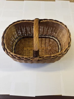MORNING DEW, LARGE BASKET HICKER (100% NATURE| MADE IN POLAND HANDWOVEN - Image 1 of 3