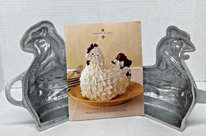CHICKEN ROOSTER 2 PIECE 3D CAKE PAN MOLD VINTAGE MARTHA STEWART - Picture 1 of 15