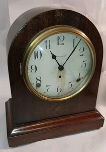 Vintage Seth Thomas Bienenstock Manteluhr mit Original 2 Wege Schlüssel & Pendel FUNKTIONIERT - Bild 1 von 24