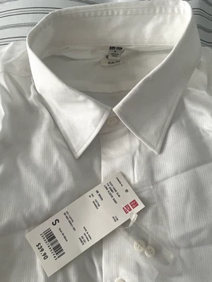 $49.90 Uniqlo Shirt Mens S Small White Button Down Long Sleeve Slim Fit $49.90 - Image 1 of 4