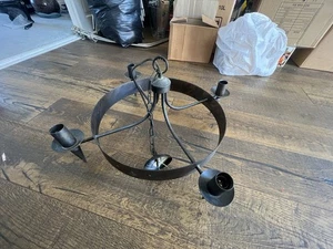 2 X Large Wrought Iron 4 Light Medieval Chandeliers - Picture 1 of 3