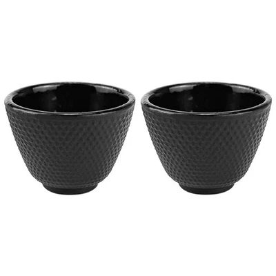 Tazas de té de hierro fundido recubiertas de esmalte 5 oz estilo japonés Tetsubin Hobnail paquete de 2 Foto 1 de 4